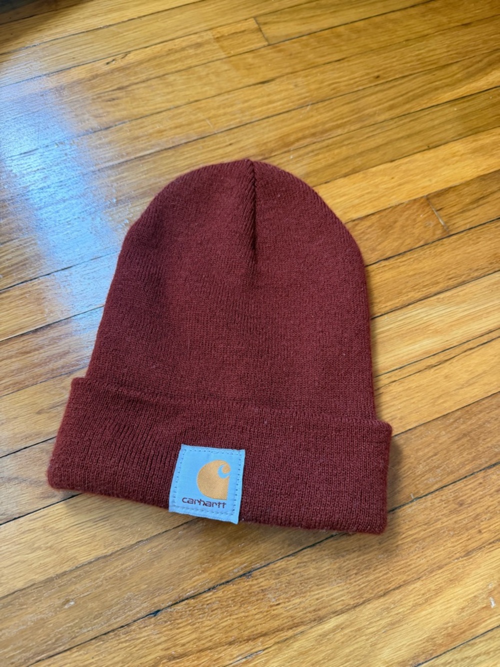 Carhartt Burgundy burnt orange Fold-Over Knit Beanie